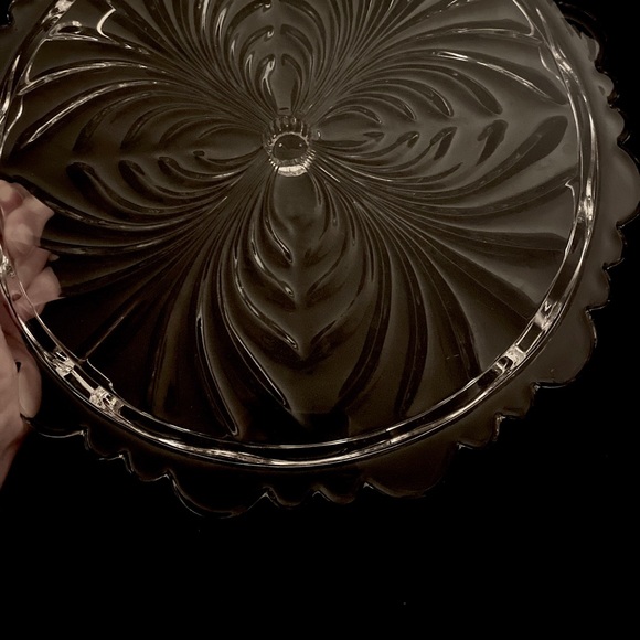 Glass Swirl Raised Platter - 13” - Picture 2 of 7